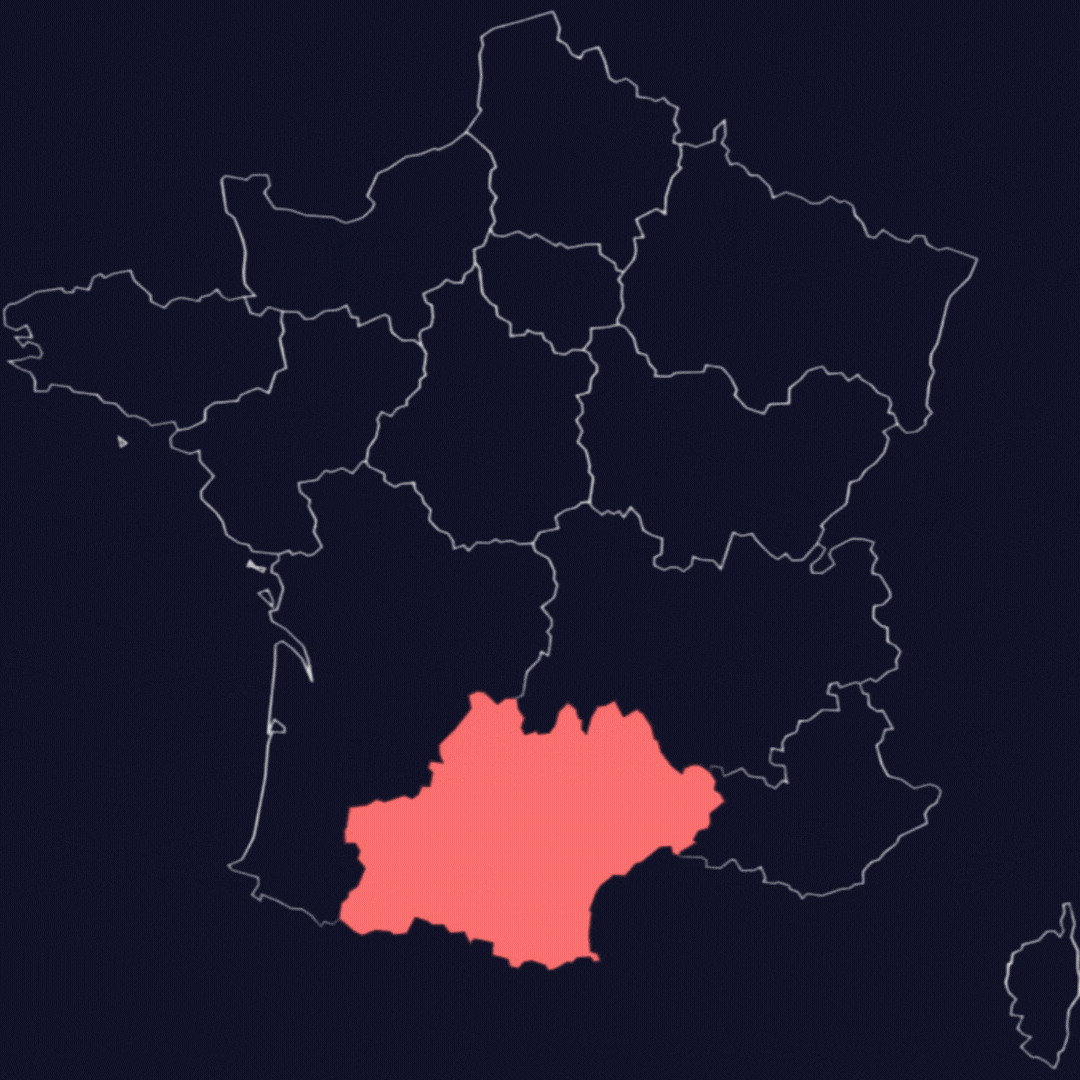 carte des retombées en France sur les chiffres hospitalisation à domicile dans un établissement HAD