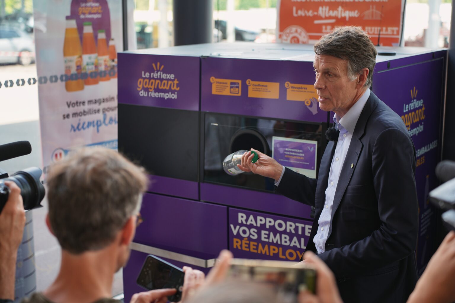 Lancement consigne verre Citeo : point presse et prises de parole à Saint-Sébastien-sur-Loire